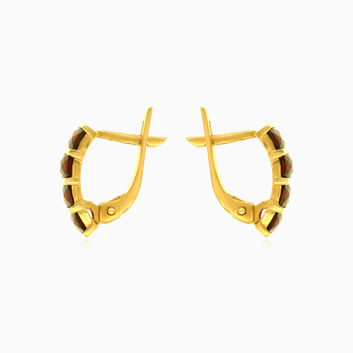 Boucles d'oreilles pendantes en grenat géométrique