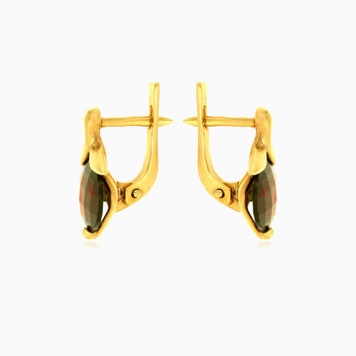 Boucles d’oreilles pendantes élégantes avec grenat taille ronde