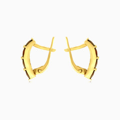 Zlaté náušnice s čtvercovými granáty