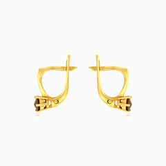 Elegantní náušnice s kulatým granátem