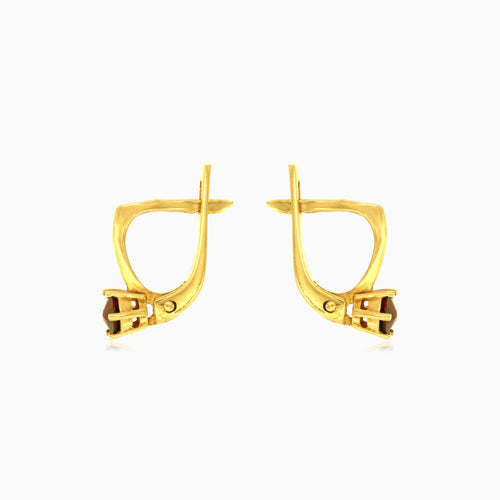 Elegantní náušnice s kulatým granátem