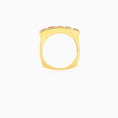 Eleganter Goldring mit 5 Granaten