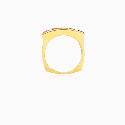 Eleganter Goldring mit 5 Granaten