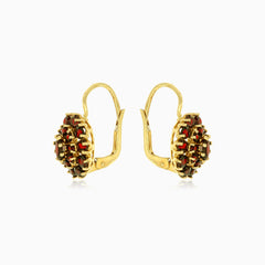 Granat Tropfenohrringe mit Klappverschluss