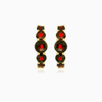 14kt zlaté nausnice kruhové s granáty