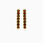 Zlaté 14kt granátové naušnice  se západky