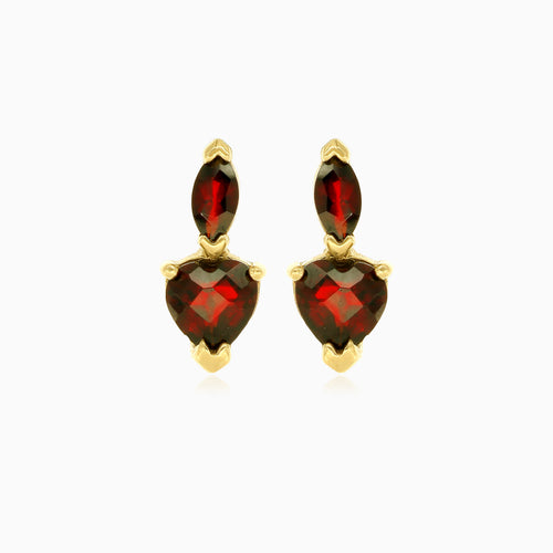 Náušnice se srdcem a markýzovým granátem