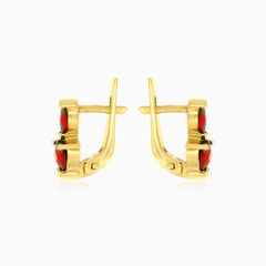 Herz- und Marquise-Granat Tropfenohrringe