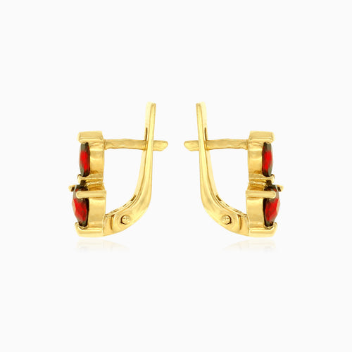 Náušnice se srdcem a markýzovým granátem