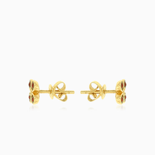 Granátové naušnice s kulatými jemnými granáty