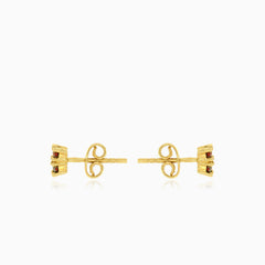 Pendientes elegantes de granate cuadrados