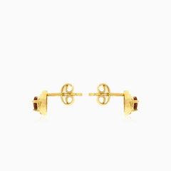 Boucles d’oreilles puces triangle en grenat