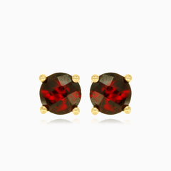 Pendientes clásicos de granate redondo