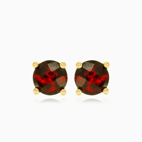 Classic round garnet studs
