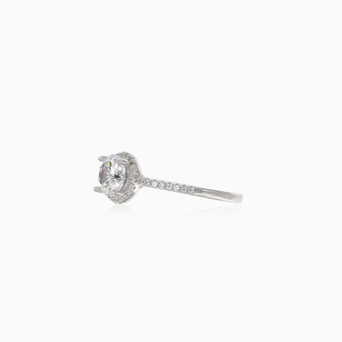 Cubic zirconia silver ring