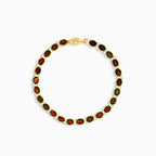Bracelet en grenat et zirconium cubique avec garnet ovale