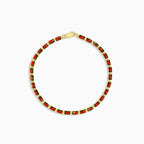 Zlatý náramek s obdélníkovými granáty