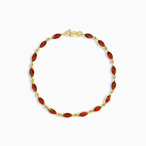 Elegantes Granat-Armband im Marquiseschliff