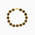 Artisan garnet wristlet