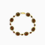 Elegant garnet bracelet in yellow gold