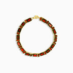 Rechteckiges Armband mit strahlendem, facettiertem Granat.