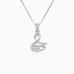 Pendentif cygne en argent avec zirconiums cubic