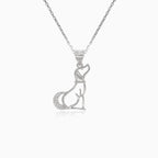 Pendentif chien en argent avec zircones cubiques