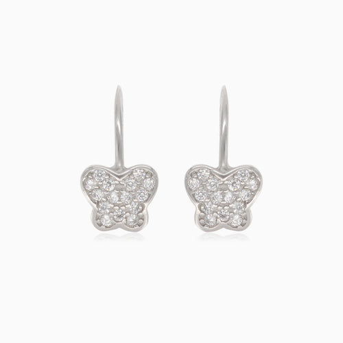 Stříbrné náušnice s motýlem