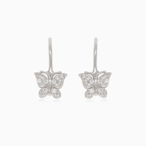 Boucles d’oreilles pendantes en argent sterling avec papillon