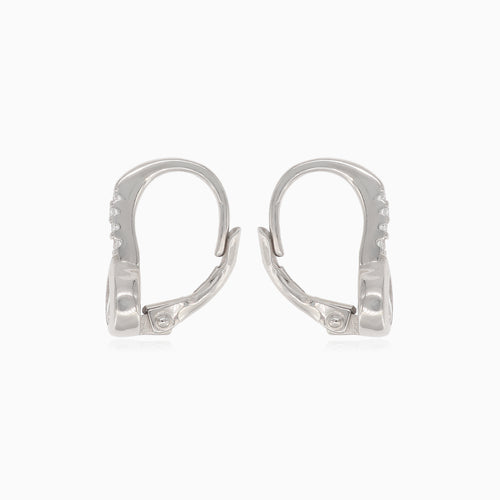 Silver drop earrings with pear-cut cubic zirconia