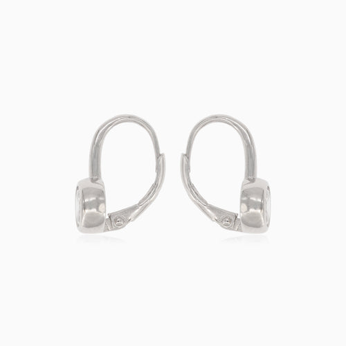 Silberne Ohrhänger mit runden Zirkonia im Chaton-Setting