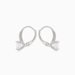 Boucles d'oreilles en argent avec zirconium cubique rond large