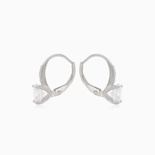 Boucles d'oreilles en argent avec zirconium cubique rond large