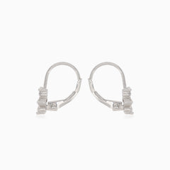 Silver cubic zirconia star drop earrings