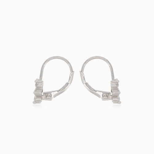 Silver cubic zirconia star drop earrings