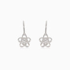 Pendientes de plata con flores adorables y circonita cúbica