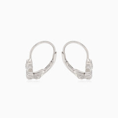 Stříbrné elegantní květinové náušnice