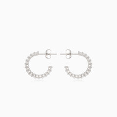 Pendientes de círculos de plata con circonitas cúbicas