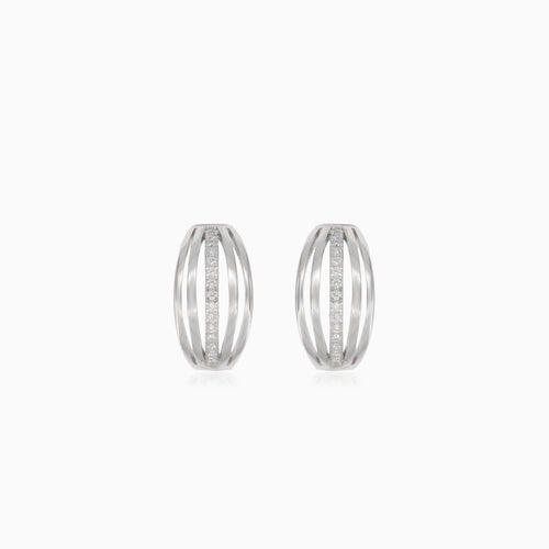 Boucles d’oreilles en argent avec motif rayé