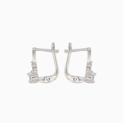 Boucles d'oreilles en argent avec détails en zirconium cubique