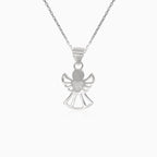 Stříbrný přívěsek s andělem se srdcem z kubických zirkonů