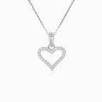 Colgante de plata con corazón de circonita cúbica