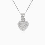 Silver pendant cubic zirconia heart