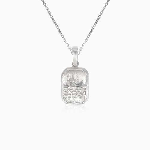 Silver pendant plaque with Prague