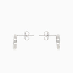 Boucles d’oreilles puces cercle en argent avec zircons cubiques