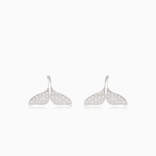 Stříbrná náušnice velrybí ploutev