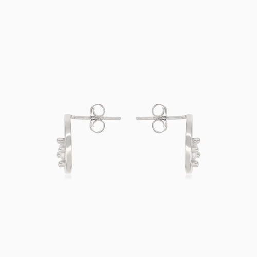 Stříbrné náušnice kruh s čtvercovým zirkonem