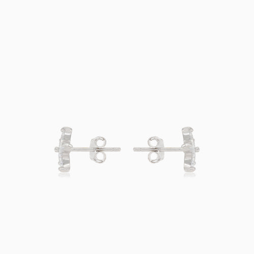 Stříbrné náušnice kubické zirkony květiny