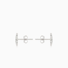 Stříbrné malé náušnice nekonečno s polokrytým kubickým zirkonem