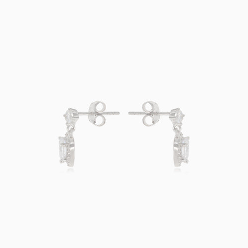 Boucles d’oreilles clous pendantes en argent en forme de cœur
